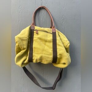 CB Station Chartreuse Jute Round Duffel Bag